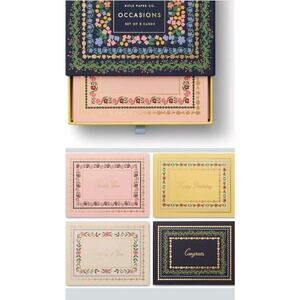 Rifle Paper Co Wildwood Thankyou Keepsake Card Boxed Set Of 8 4.25 L X 5.5 Blank